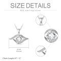 wholesale 925 Sterling Silver Pendant Necklace With Clear Cubic Zirconia And Accent Stones-0-4