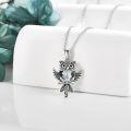 wholesale 925 Sterling Silver Owl Crystal Pendant Necklace for Women Girls Gifts Jewelry Accessories-0-4