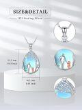 wholesale 925 Sterling Silver Blue Moonstone Family Tree Pendant Necklaces for Dad Mom Kids Gift Set-0-2