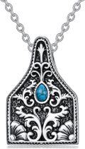 wholesale 925 Sterling Silver Turquoise Western Necklace - Hummingbird Pendant-0-0