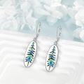 wholesale 925 Sterling Silver Abalone Tree Drop Earrings for Skiing and Hiking Enthusiasts-0-3