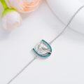 wholesale 925 Sterling Silver Horse Head & Turquoise Inlay Horseshoe Charm Bracelet for Women-0-4