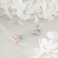 wholesale 925 Sterling Silver Heart-Shaped Pig Stud Earrings - Cute Animal  for Girls and Women-0-3