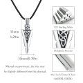 wholesale 925 Sterling Silver Celtic Knot Arrowhead Pendant Necklace Oxidized Viking Spearhead Black Cord-0-2