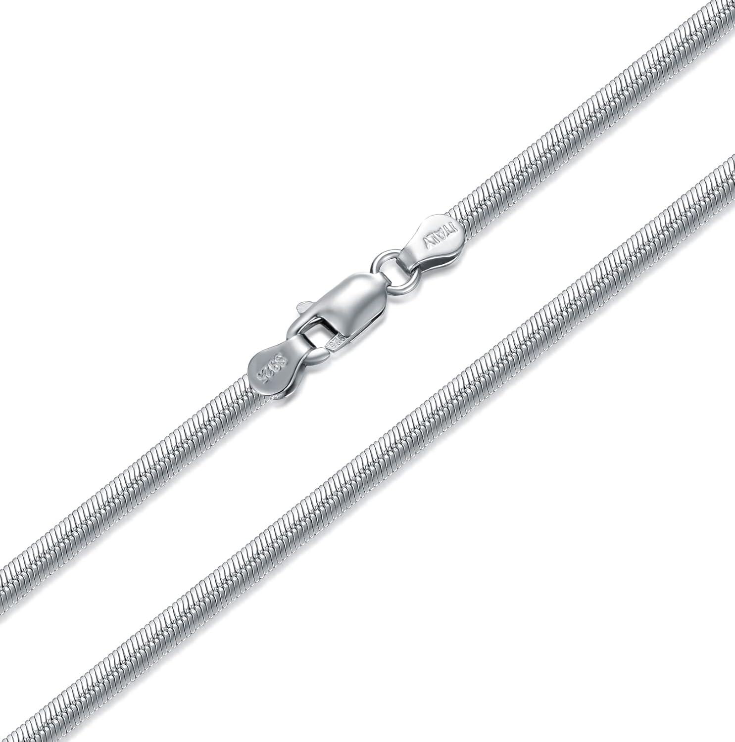 925 Sterling Silver Snake Chain Bracelet with Lobster Claw Closure - Made in Italy (Size: S/M/L)-0-1