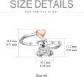 wholesale Sterling Silver Cubic Zirconia Bear Adjustable Rings for Women-0-1