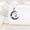 wholesale 925 Sterling Silver Moonstone Turquoise Abalone Pendant Necklace with Bat Design-0-2