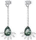 wholesale 925 Sterling Silver Green Moss Agate Teardrop CZ Drop Earrings for Women-0-0