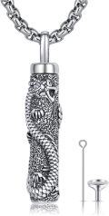 wholesale 925 Sterling Silver Dragon & Owl Cremation Keepsake Jewelry Box Pendant Necklace-0-0