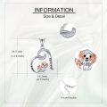 wholesale 925 Sterling Silver Crystal Dog in Heart Pendant Necklace for Women - Pet Lovers' s-0-3