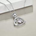 wholesale 925 Sterling Silver Opal Paw Print Heart Necklace for Women Girls Cat Dog Memorial s-0-2