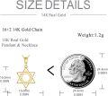 wholesale 14K Gold Star of David Hexagram Pendant Necklace for Women-0-5