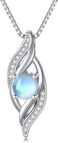 wholesale 925 Sterling Silver Birthstone Infinity Necklace for Women Love Jewelry Gift-06-Jun.-Moonstone