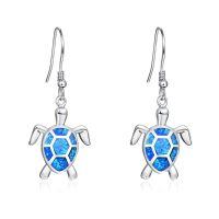 wholesale 925 Sterling Silver Blue Opal Turtle Dangle Earrings Hawaiian s for Women-Turtle-06
