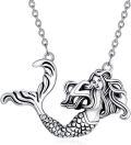 wholesale 925 Sterling Silver Mermaid Pendant Necklace s for Women Girls-0-0