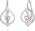 wholesale 925 Sterling Silver Treble Clef Heart Dangle Drop Lever Back Earrings s for Women Girls-0-0