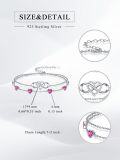 wholesale  925 Sterling Silver & Birthstone Crystal Infinity Heart Bracelet - Adjustable Love Gift for Women-0-5