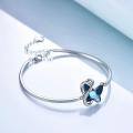 wholesale 925 Sterling Silver Blue Butterfly Bracelet-0-1
