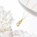 wholesale 14K Gold Freshwater Pearl and Cubic Zirconia Swirl Pendant Necklace for Women's s-0-3