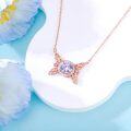 wholesale 925 Sterling Silver Gold-Plated Butterfly Pink Sapphire Gemstone Pendant Necklace-0-4