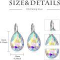 wholesale 925 Sterling Silver & Austrian Crystal Teardrop Pear Earrings, Vintage Modern Leverback-0-3