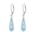 TOUPOP 925 Sterling Silver Larimar Dangle Leverback Earrings-0-0