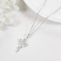 wholesale 925 Sterling Silver Daisy Cross Necklace Birth Flower Jewelry for Women-0-2