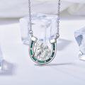 wholesale 925 Sterling Silver Turquoise Celtic Knot Horse Pendant Necklace  for Women-0-5
