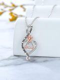 wholesale 925 Sterling Silver Nana Rose Flower Love Heart Necklace for Mom Grandma Wife Daughter Gifts-0-3