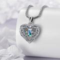 wholesale 925 Sterling Silver Heart Locket Pendant w/ Abalone Shell & Tower Design - Photo Frame Necklace Gifts for Her-0-3