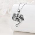wholesale 925 Sterling Silver Crystal Dragon Pendant Necklace Jewelry-0-3
