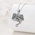 wholesale 925 Sterling Silver Crystal Dragon Pendant Necklace Jewelry-0-3
