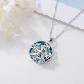 wholesale 925 Sterling Silver Blue Crystal Compass Pendant Necklace for Women Nature Lovers Gifts-0-5