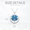 wholesale 925 Sterling Silver Blue Fire Opal Libra Zodiac Sign Constellation Pendant Astrology  for Women Girls-0-2