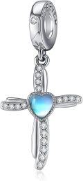 wholesale 925 Sterling Silver Cross Charm Bracelet with Gemstone - Handmade Jewelry Gift for Women-0-0