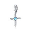 wholesale 925 Sterling Silver Cross Charm Bracelet with Gemstone - Handmade Jewelry Gift for Women-0-0