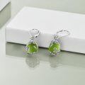 wholesale 925 Sterling Silver Teardrop Earrings Wholesale With Blue Gemstone And Scroll Design-0-36