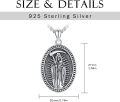 wholesale 925 Sterling Silver Santa Muerte Grim Reaper Pendant Necklace  Gothic Jewelry for Men-0-2