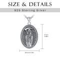 wholesale 925 Sterling Silver Santa Muerte Grim Reaper Pendant Necklace  Gothic Jewelry for Men-0-2