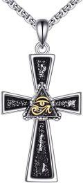 wholesale 925 Sterling Silver Eye of Horus Celtic Cross Pendant Necklaces for Men & Women-0-0