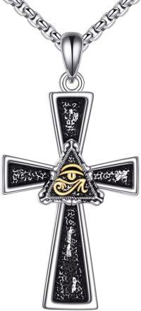 wholesale 925 Sterling Silver Eye of Horus Celtic Cross Pendant Necklaces for Men & Women-Cross F