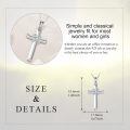 wholesale 925 Sterling Silver Cubic Zirconia Accented Celtic Cross Pendant Necklace for Women Girls Christian  45cm Chain Length-0-5
