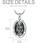 wholesale 925 Sterling Silver  Oval St Anthony Prayer Pendant Necklace for Men & Women-0-4