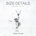 wholesale 925 Sterling Silver Guitar Rose Necklace-0-4