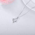 wholesale 14K Gold Double Heart with Cubic Zirconia Pendants Necklaces for Women s-0-5