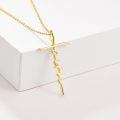 wholesale 925 Sterling Silver Faith Cross Pendant Necklace With Initial M Heart Charm For Women-0-1