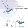 wholesale 925 Sterling Silver Turquoise Inlay Dachshund Pendant Necklace for Women Girls  24 Chain-0-3