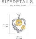 wholesale 18K Gold Plated Sterling Silver Moissanite Sunflower Heart Necklace - D-E Color, Hypoallergenic, Sparkling Romantic Gift for Her-0-4