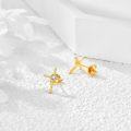 wholesale 14k Yellow Gold Diamond Cross Stud Earrings for Women - Religious s-0-3
