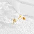 wholesale 14k Yellow Gold Diamond Cross Stud Earrings for Women - Religious s-0-3